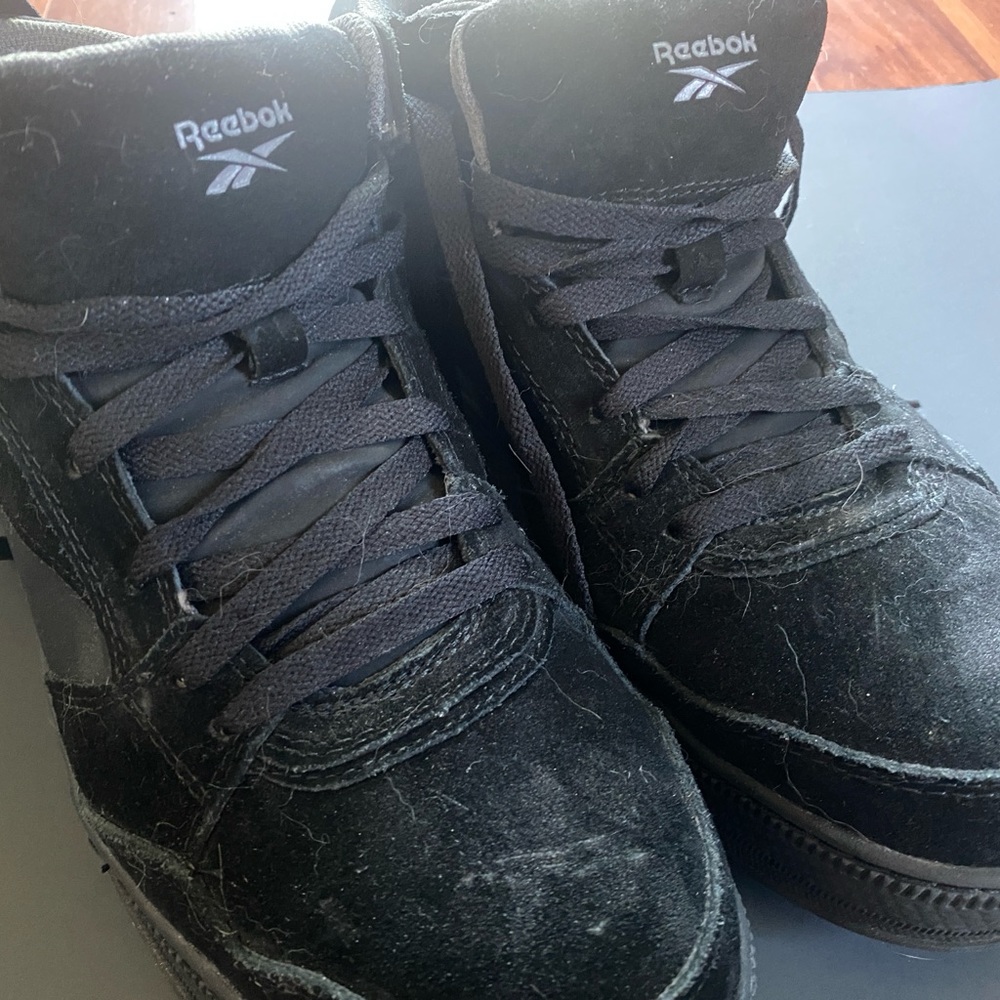 Reebok RB1735 Black Suede Hi-Tops Sz 12W